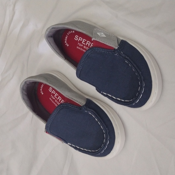 Sperry Salty Jr Washable Slip-On Sneaker Moccasin Toddler Sz 6M Blue Gray - Picture 2 of 10